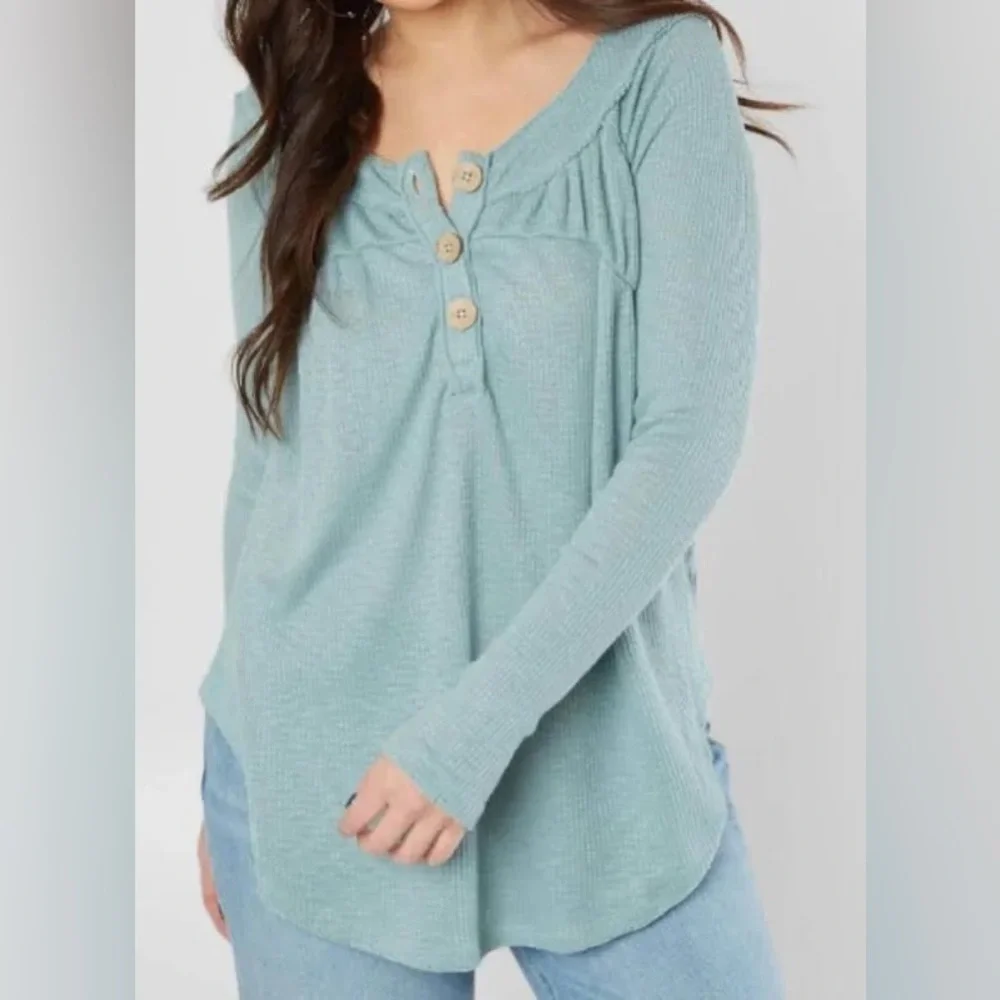 We The Free -‎ Free People Thermal Oversized Henley Top